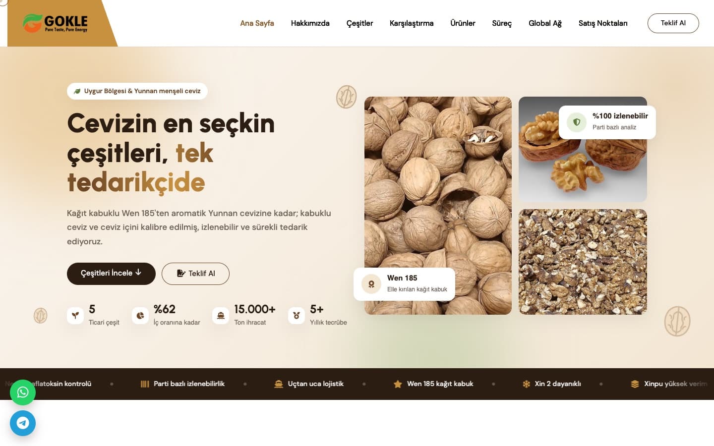 Gökle Gıda web sitesi ekran görüntüsü