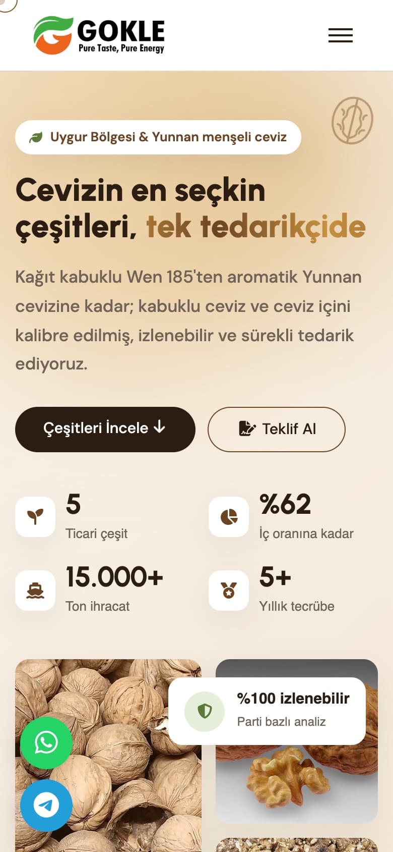 Gökle Gıda mobil görünüm